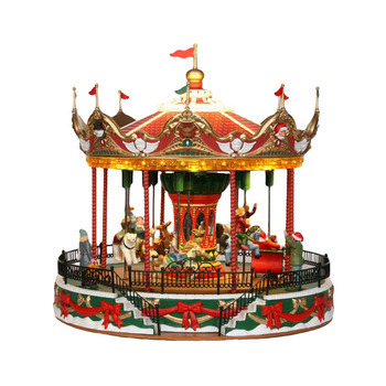 Scène animée pour village miniature : Le carrousel