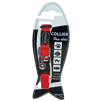 Collier chat Basic Line : Nylon, Rouge