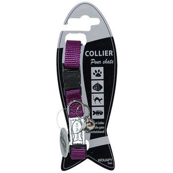 Collier chat : nylon, violet