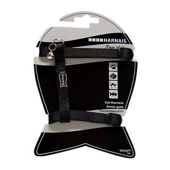 Harnais chat Basic Line : Nylon, Noir