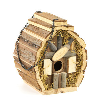 Nichoir Rustic en bois pour oiseaux : h.17 cm